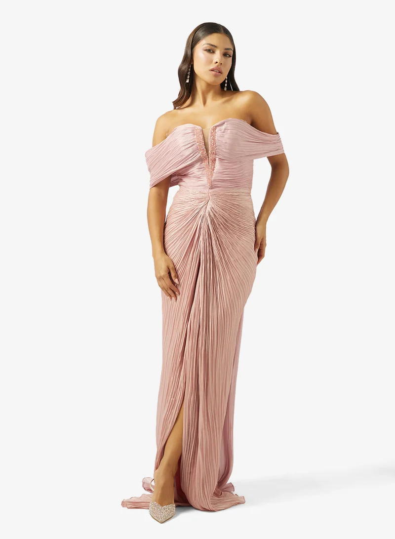 ثريدز باي اجوني فستان ماكسي أنيق مزين بالترتر